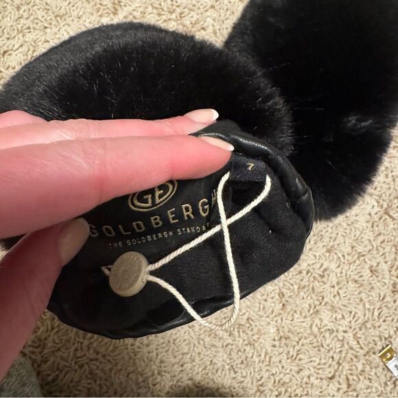Goldbergh Hill Black Faux Fur Furry Mittens worn once 7 - Picture 6 of 6